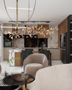 Modern Living Room & Kitchen | Interior Visualization