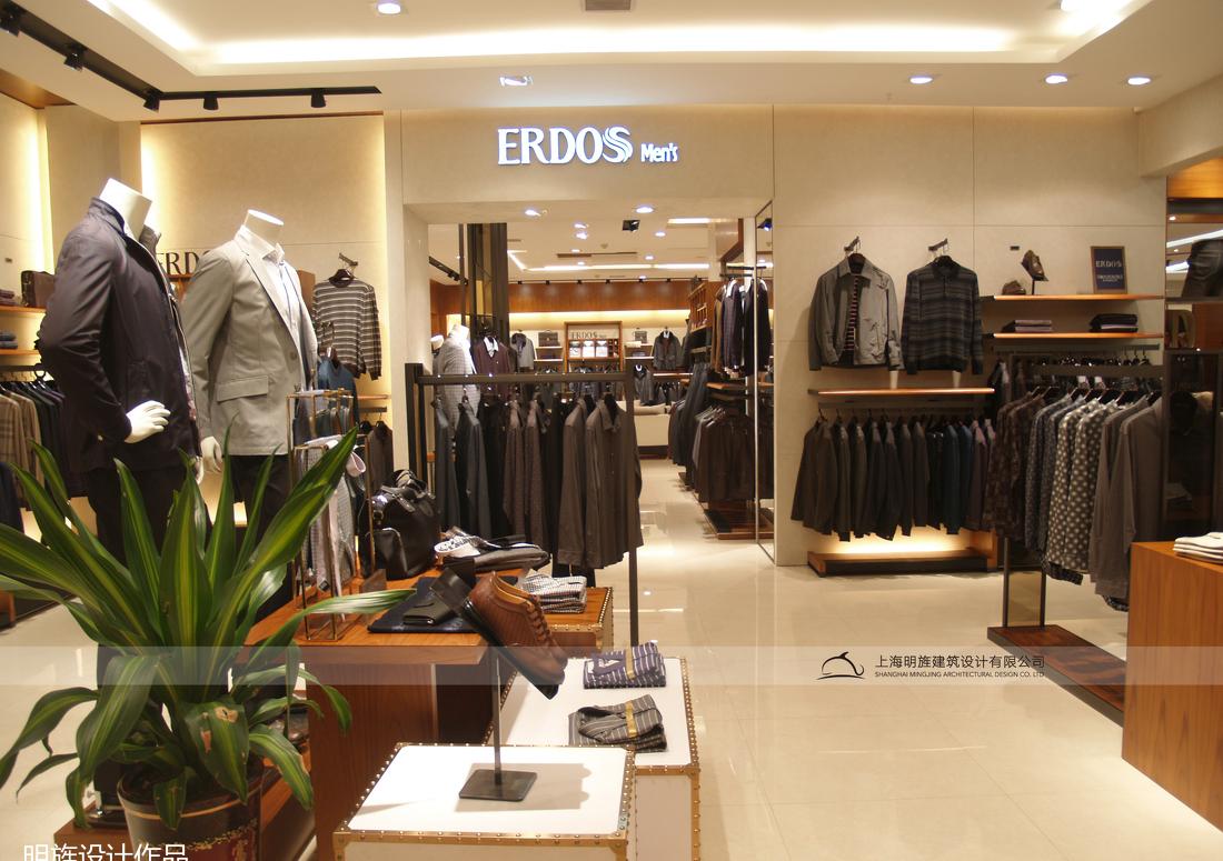 ERDOS 男装店,暖系灯光下的原木风情-5