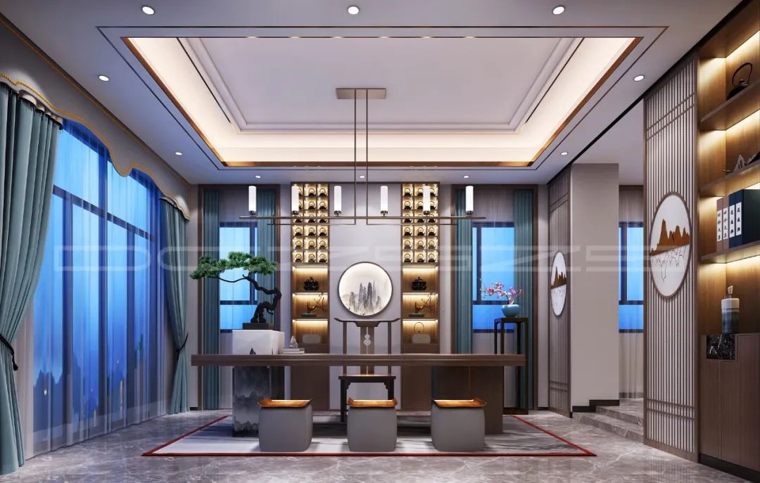 《东成至盛》新中式别墅设计丨木美空间设计-44