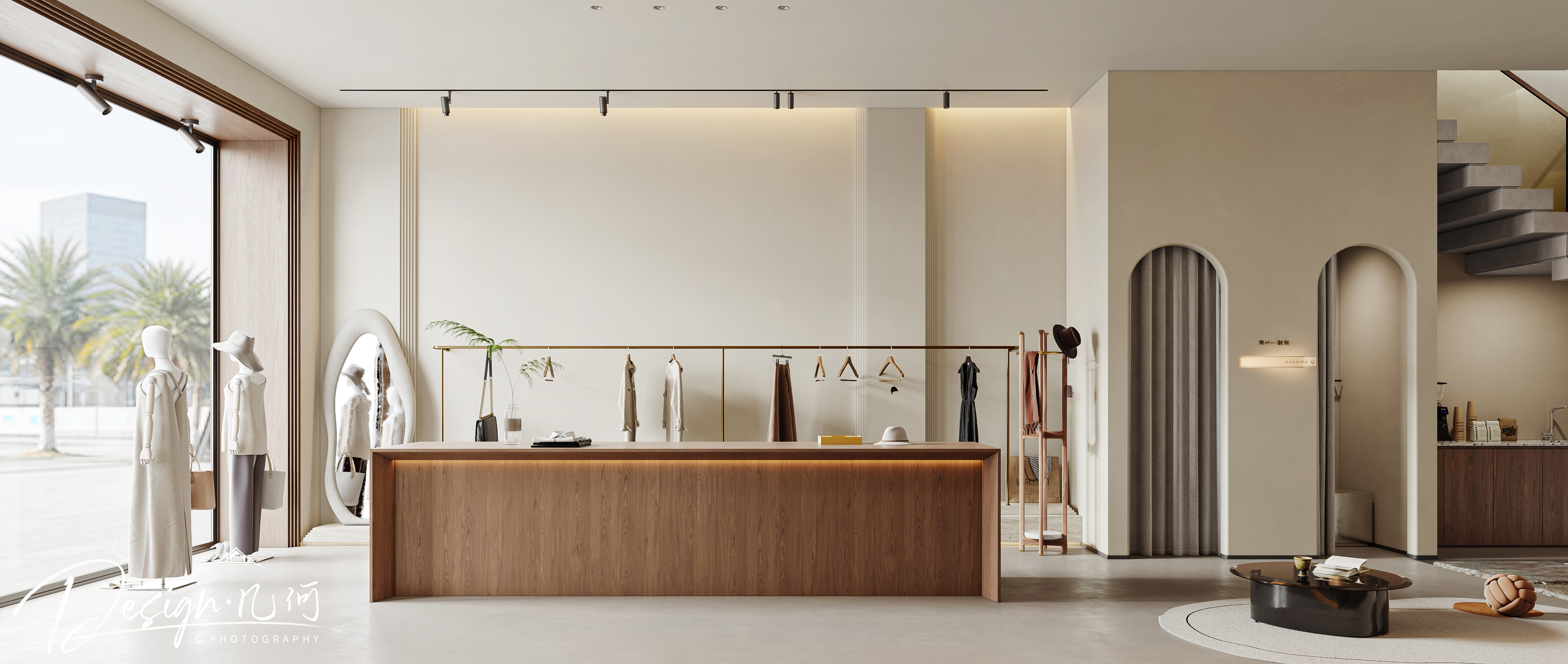 几何空间视觉表现 | 玛奇朵侘寂风服装店-0