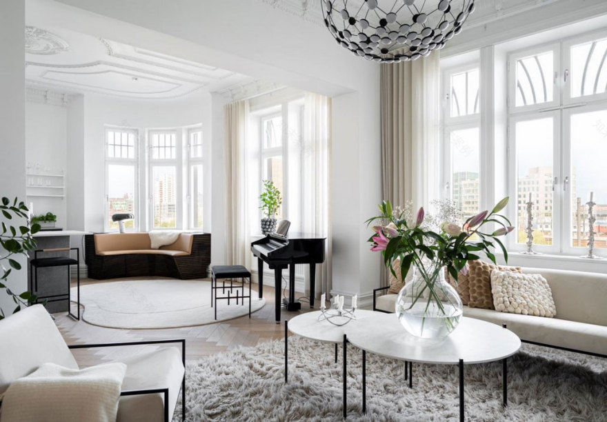 斯德哥尔摩独特公寓 | 黑白装饰的视觉冲击-6