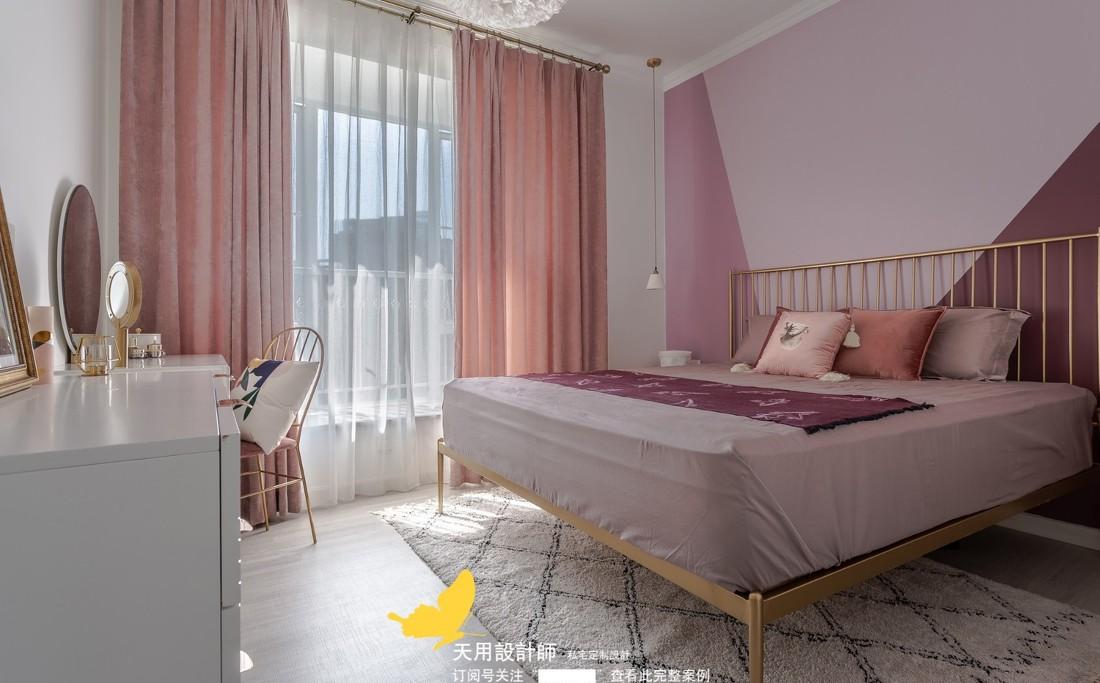 95 平米轻奢风格少女系家居,金属绿植打造甜蜜空间-24