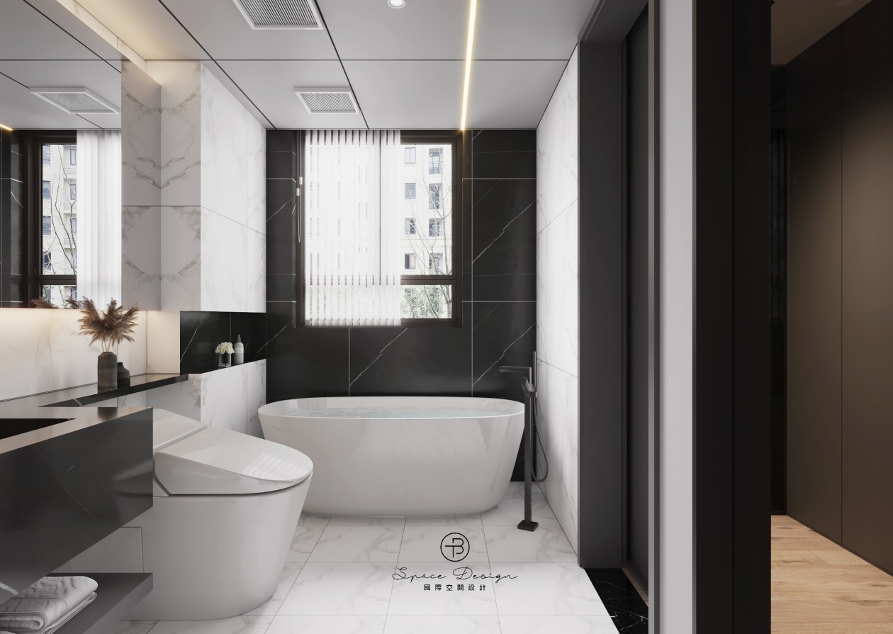 现代简约黑白灰 · 178㎡通州公寓设计丨中国通州丨T·B 国际空间设计-24