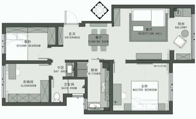 90㎡现代欧式风装修案例-2