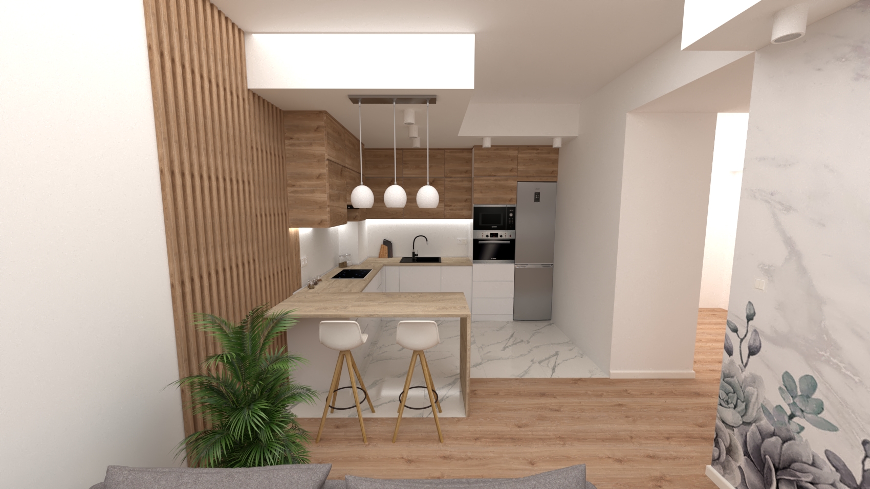 projekt #12 wizualizacje - pokój z aneksem-4