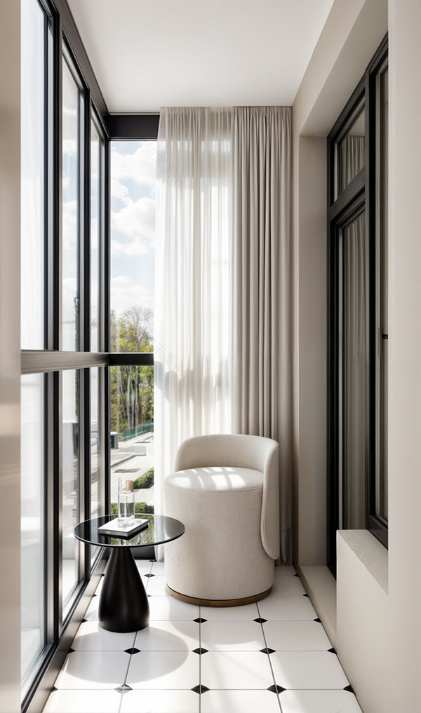 莫斯科郊外公寓带阳台卧室3D可视化设计丨俄罗斯莫斯科-9