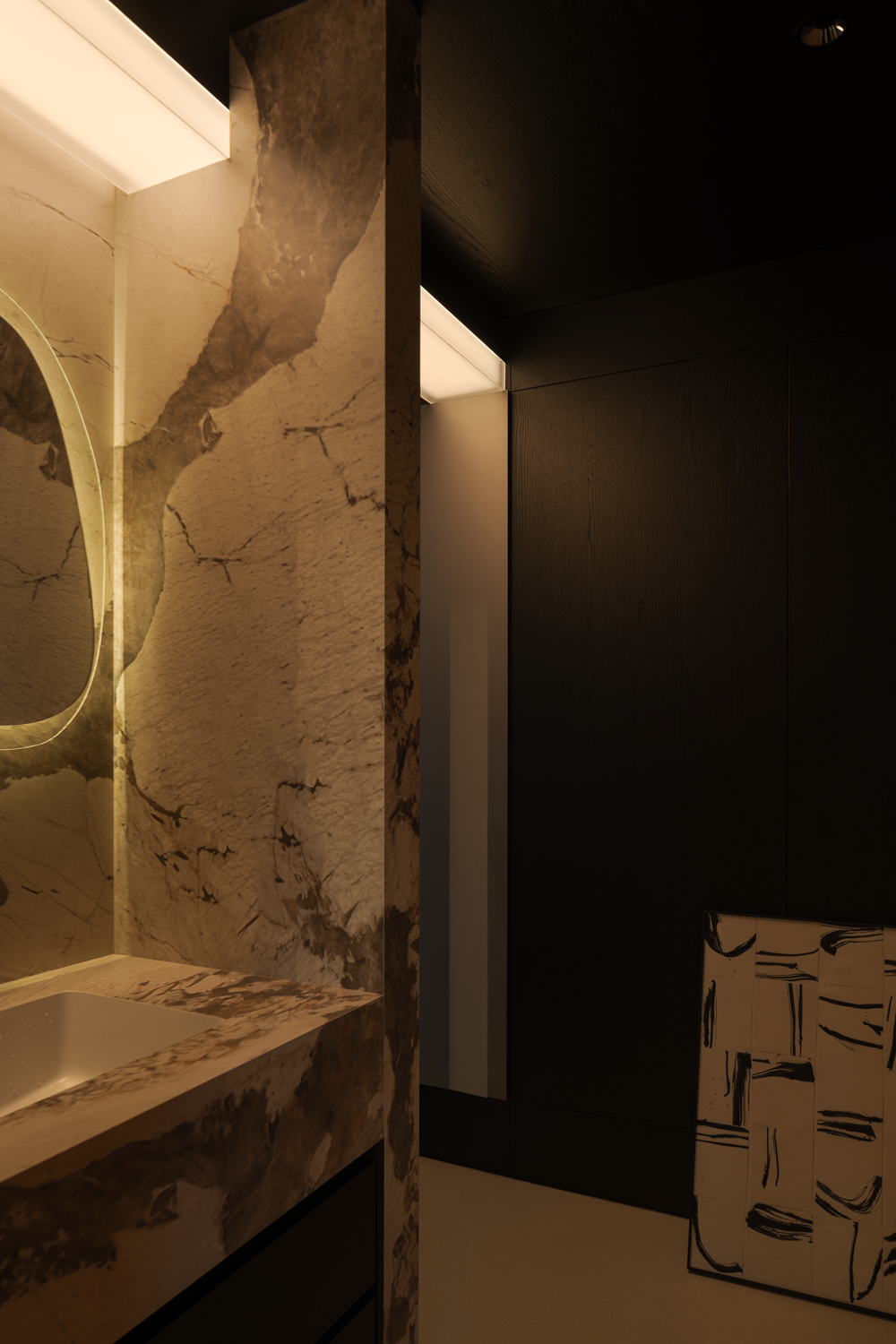 逅界空间设计|暗调里的松弛感-43