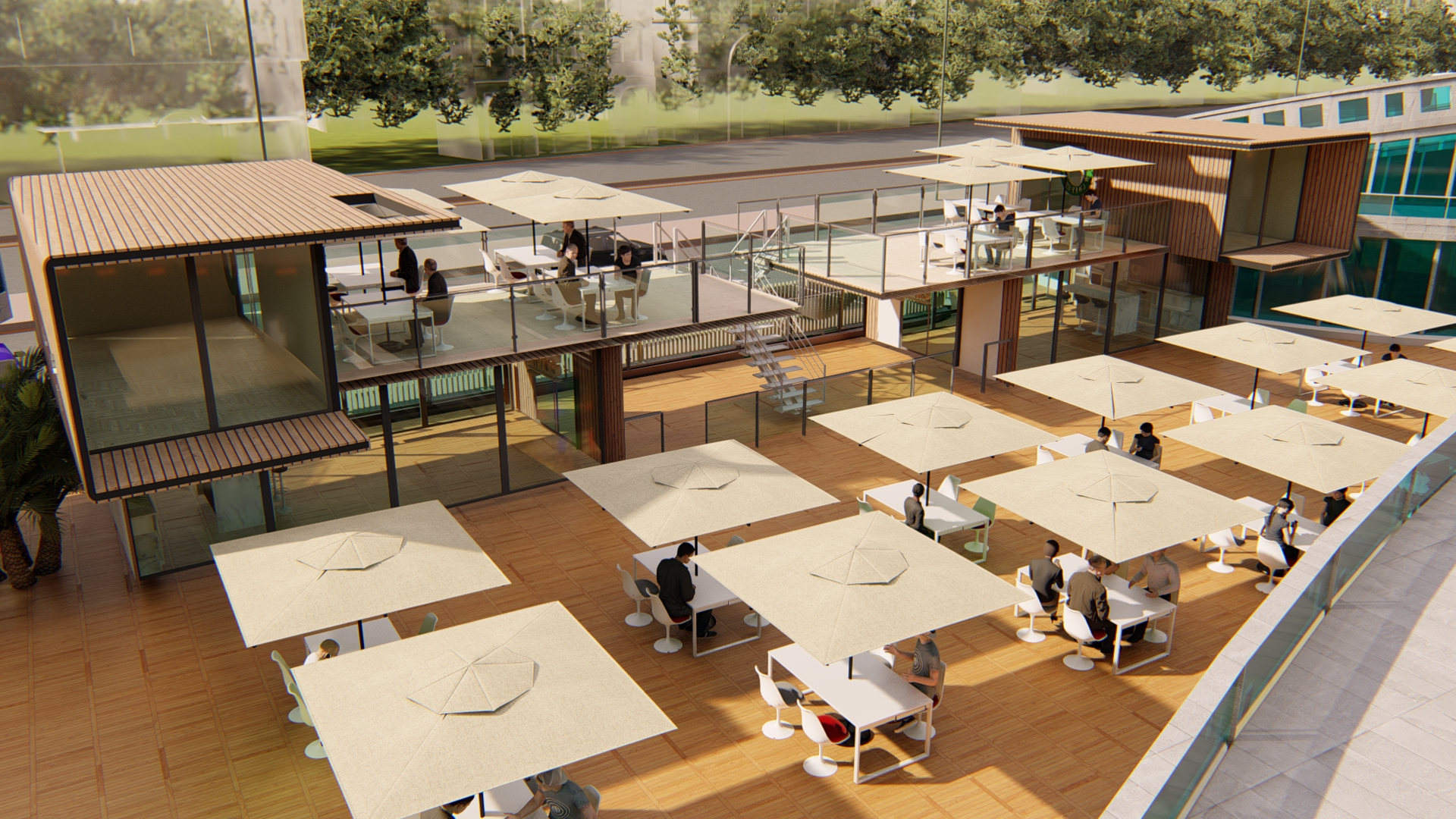 food court , shops & bank design-32