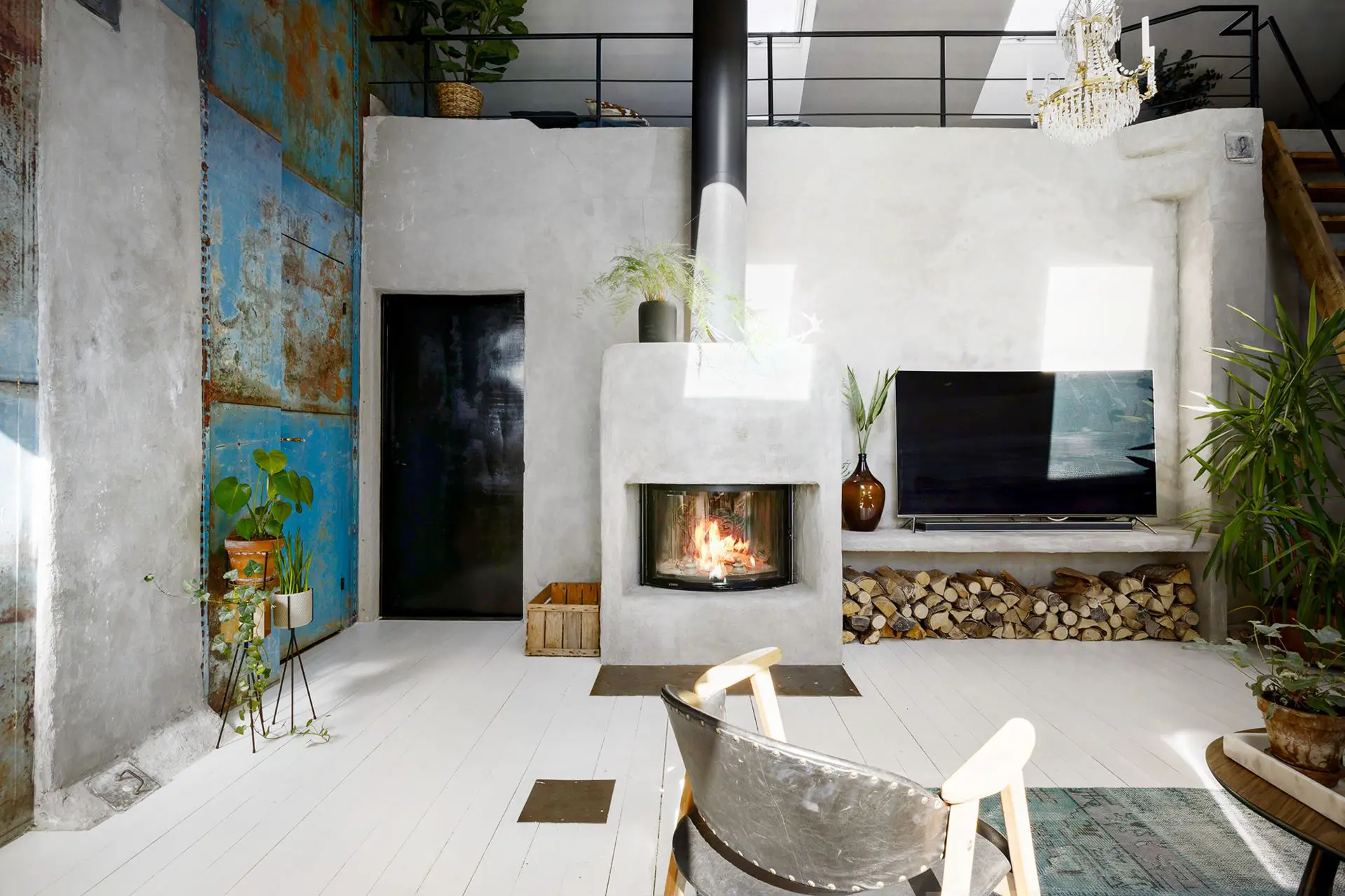 瑞典 50 年代建筑的工业风格 loft 公寓改造-13