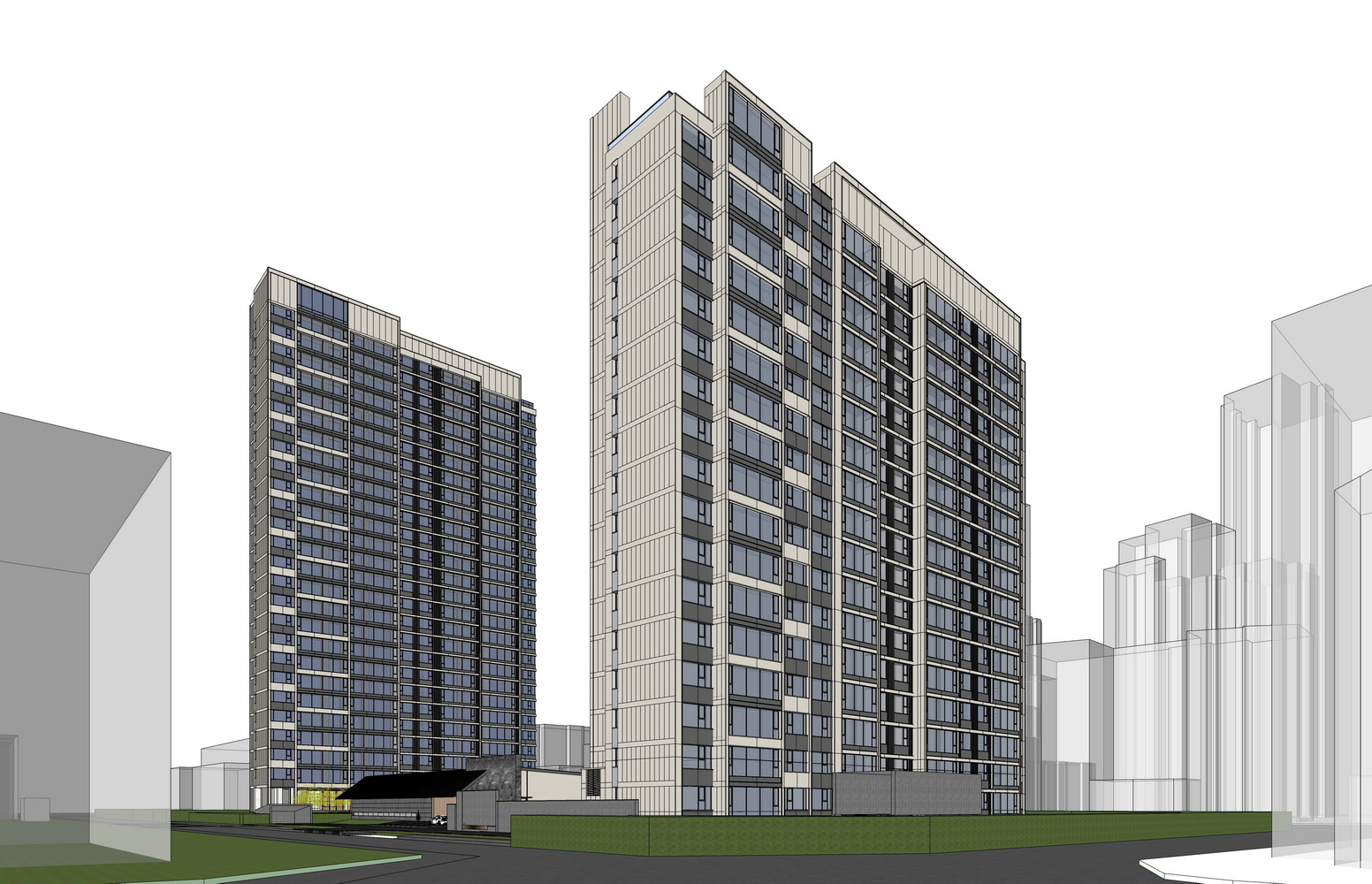 万科高层住宅SU模型-4