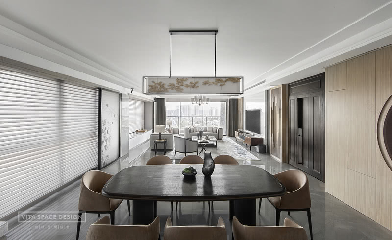 《至简至素,自然和谐共生》新天鹅堡二期270㎡,新中式风格-3