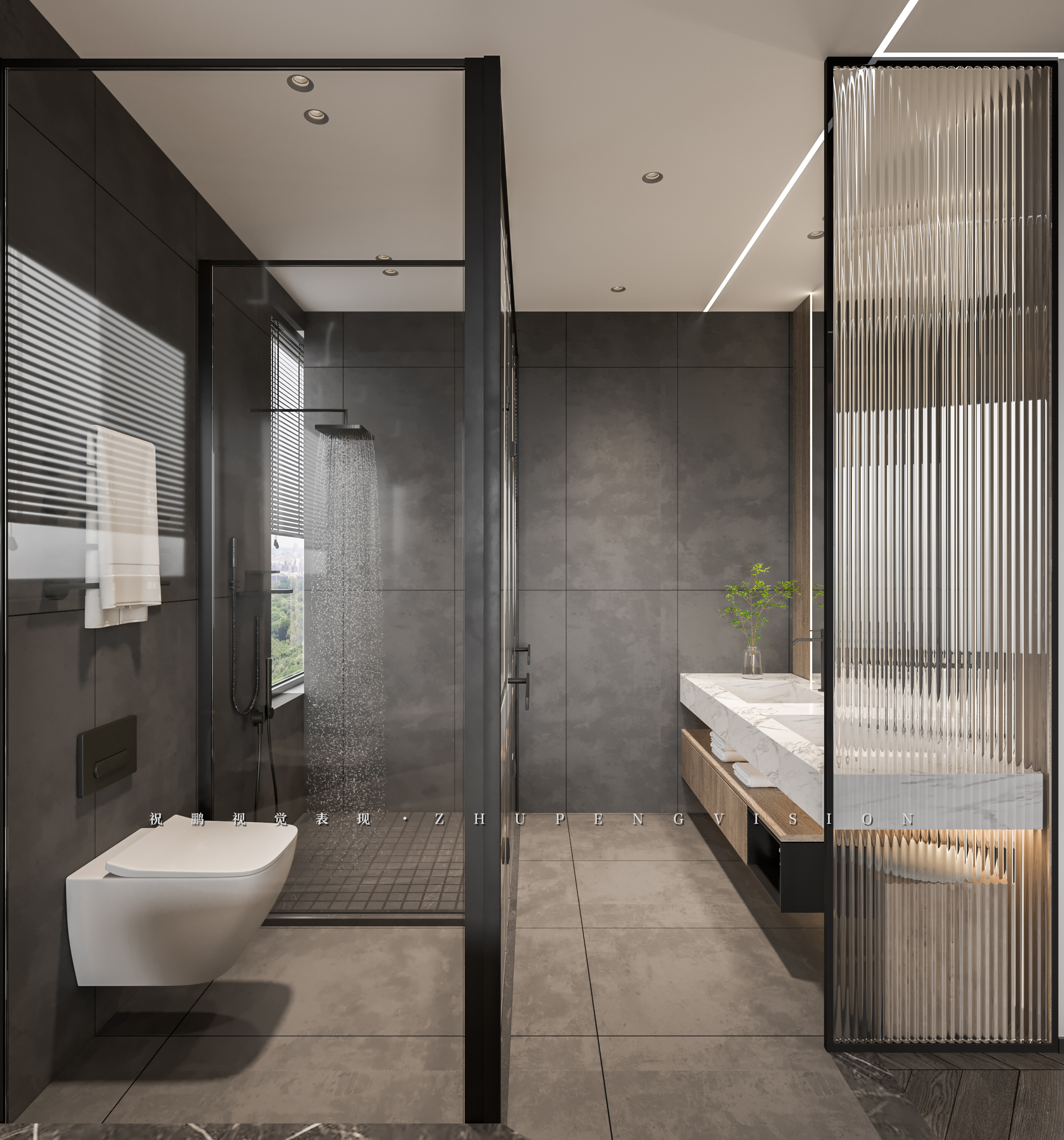 大平层家装效果图丨武汉祝鹏视觉表现-18