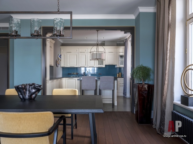 莫斯科西南角带全景窗可看莫斯科大学高楼的彩色公寓室内设计丨俄罗斯莫斯科丨Гончар Ольга,Лобынцева Софья-39