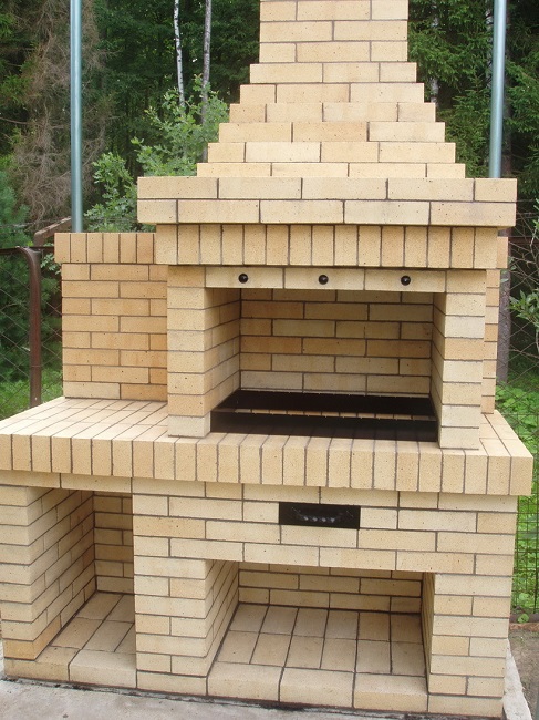 砖砌烧烤炉建造-119