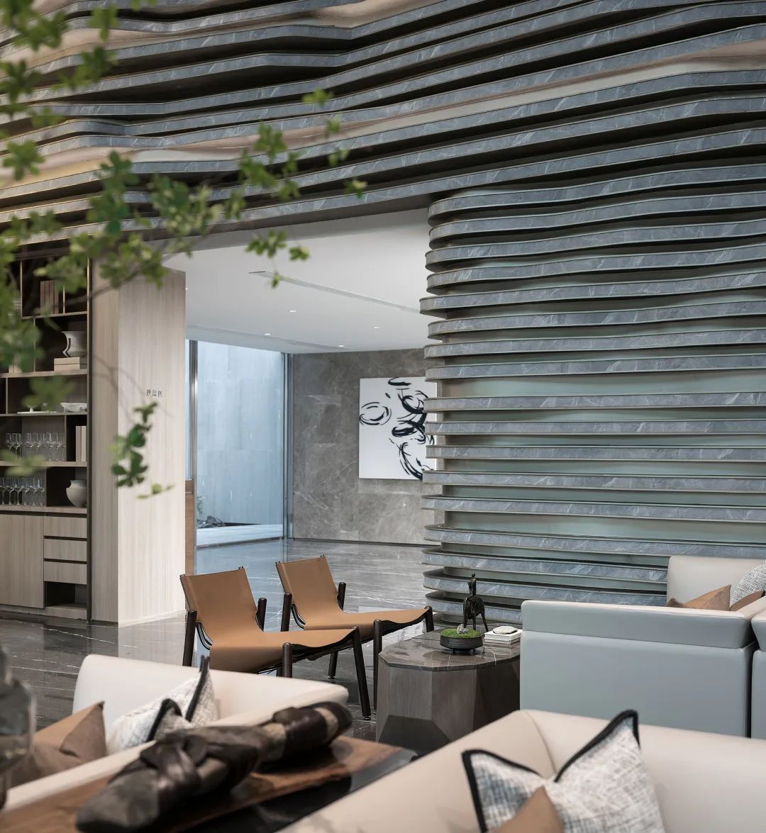 重庆融创文旅城曲水风和销售中心——山城江城，看山听雨-49