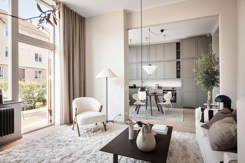 哥德堡带独立入口和露台的时尚公寓-6