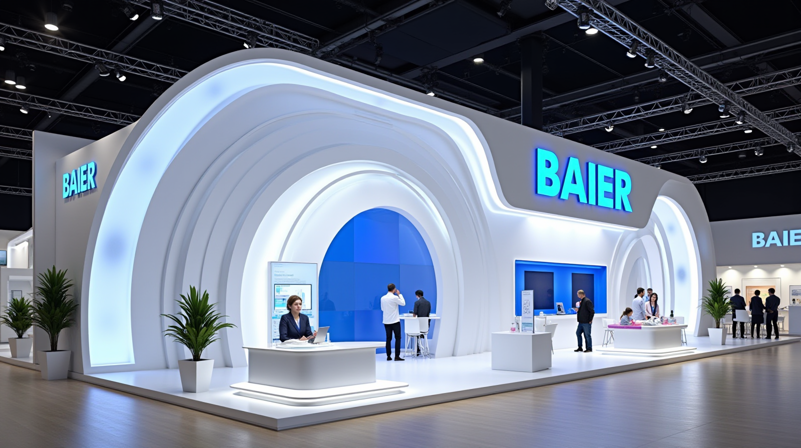 Medical exhibition booth design generated by AI.-8