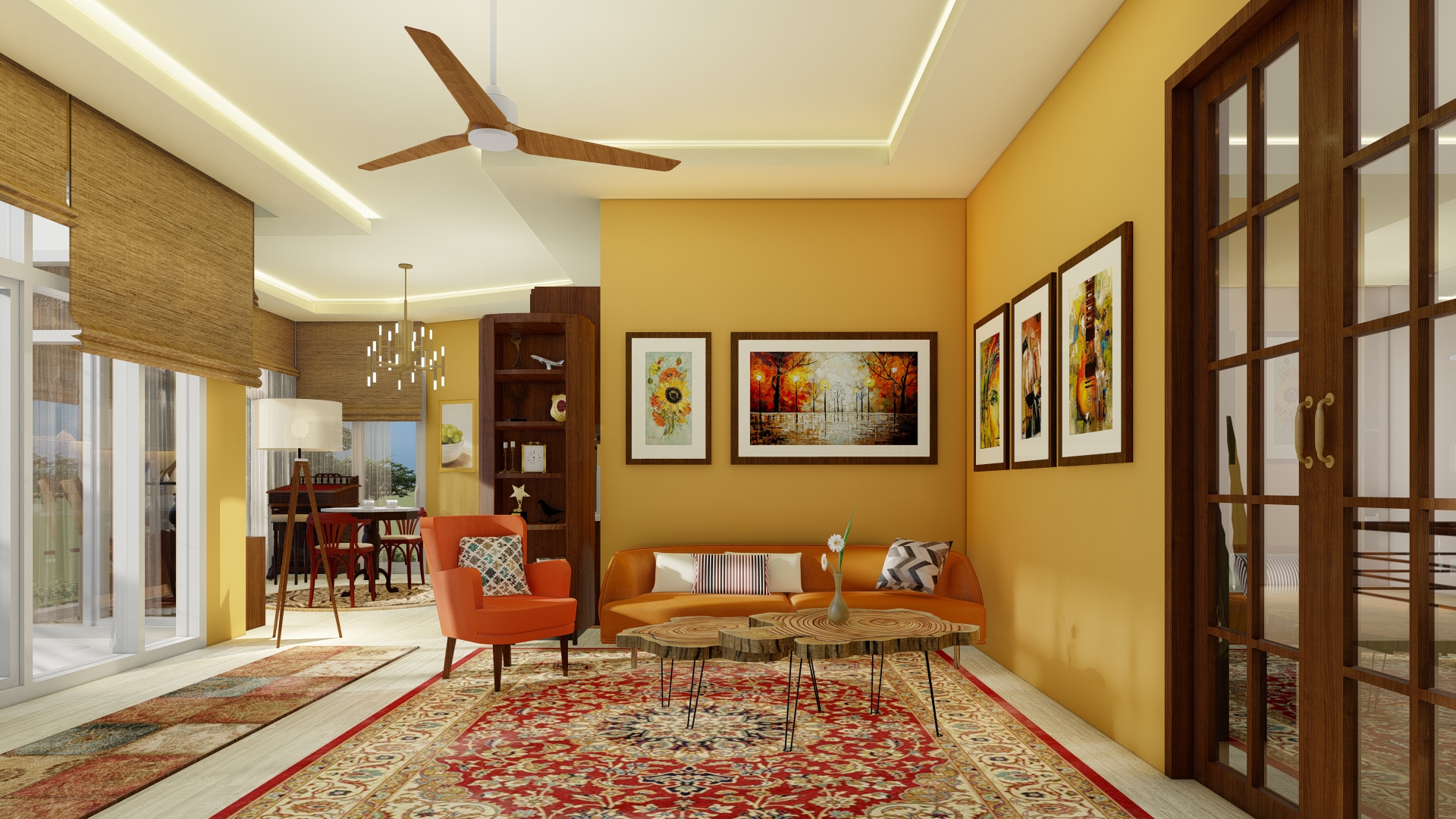 传统客厅,餐厅设计丨自由职业者-2