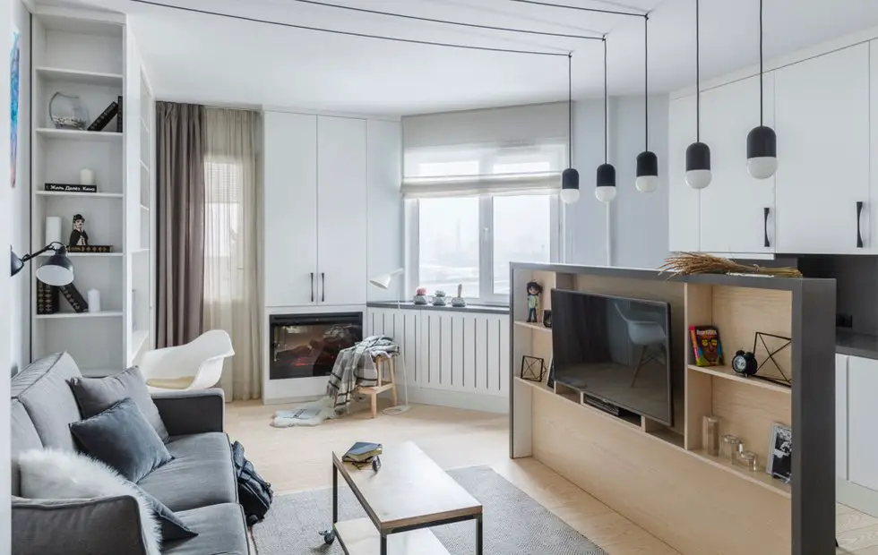 莫斯科 27m²创新小户型设计，镜墙扩容空间-1