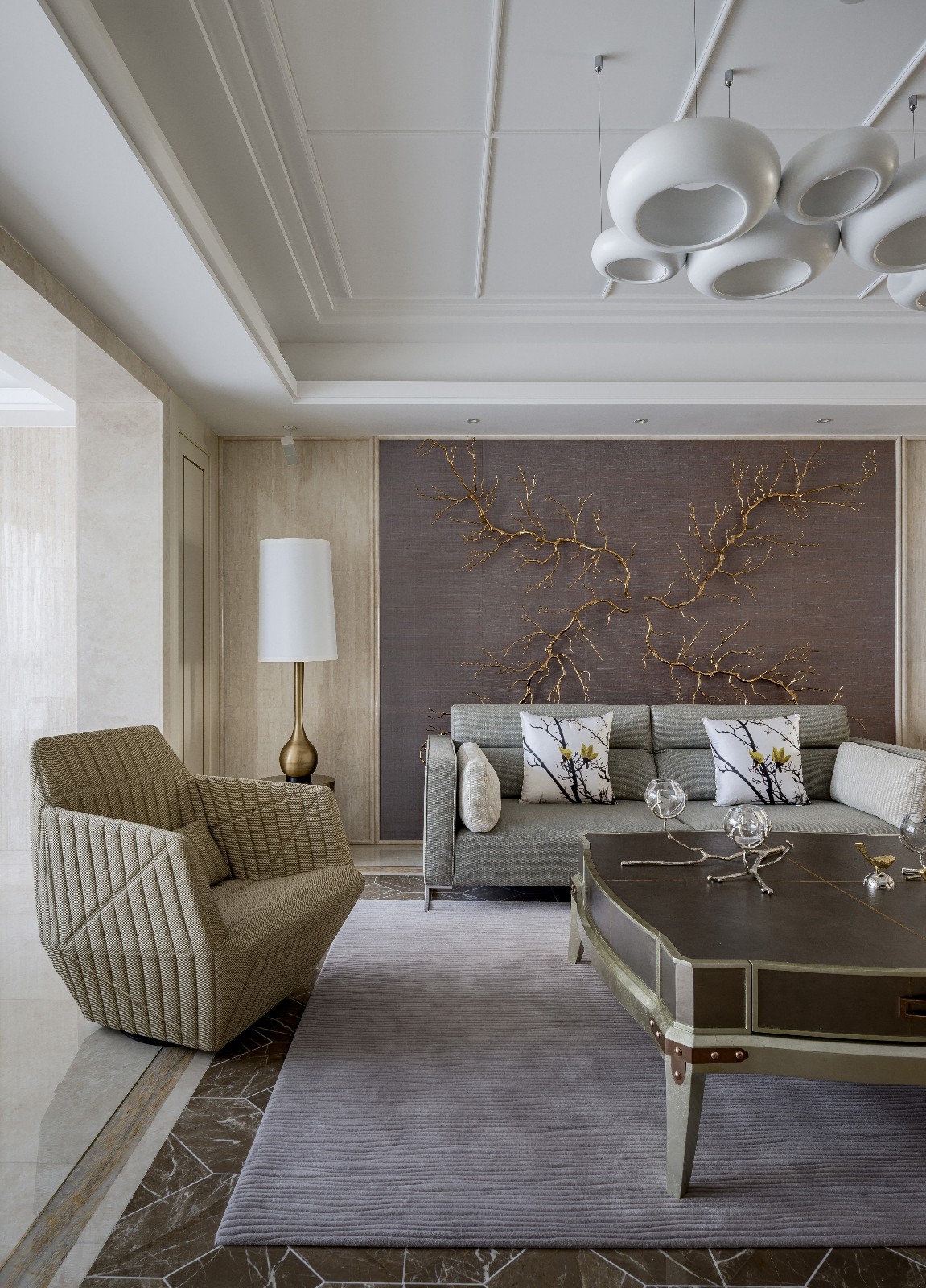 福州融桥外滩 246㎡现代样板间——东方禅意与轻奢金属的碰撞-17