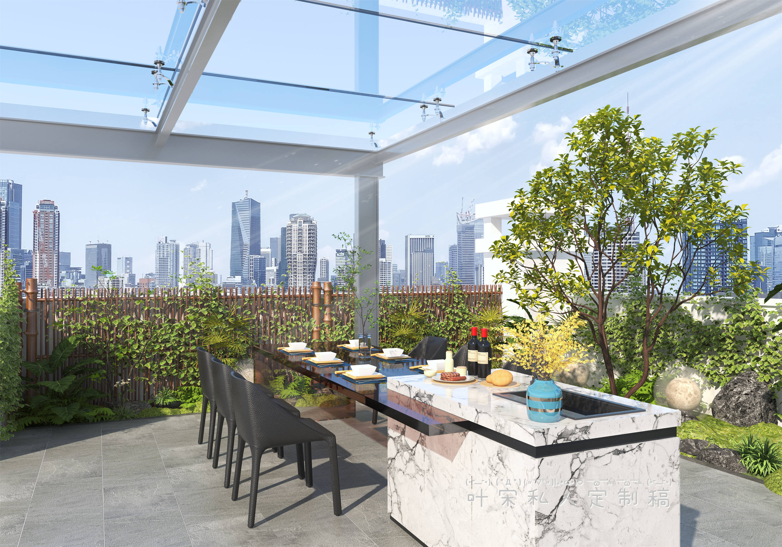 室外庭院丨鸟瞰+透视-18