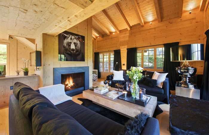 奥地利木屋别墅的现代黑色内饰设计-6