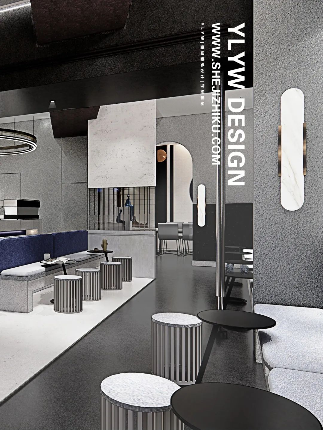 康定斯基灵感几何咖啡厅丨源里源外设计-20