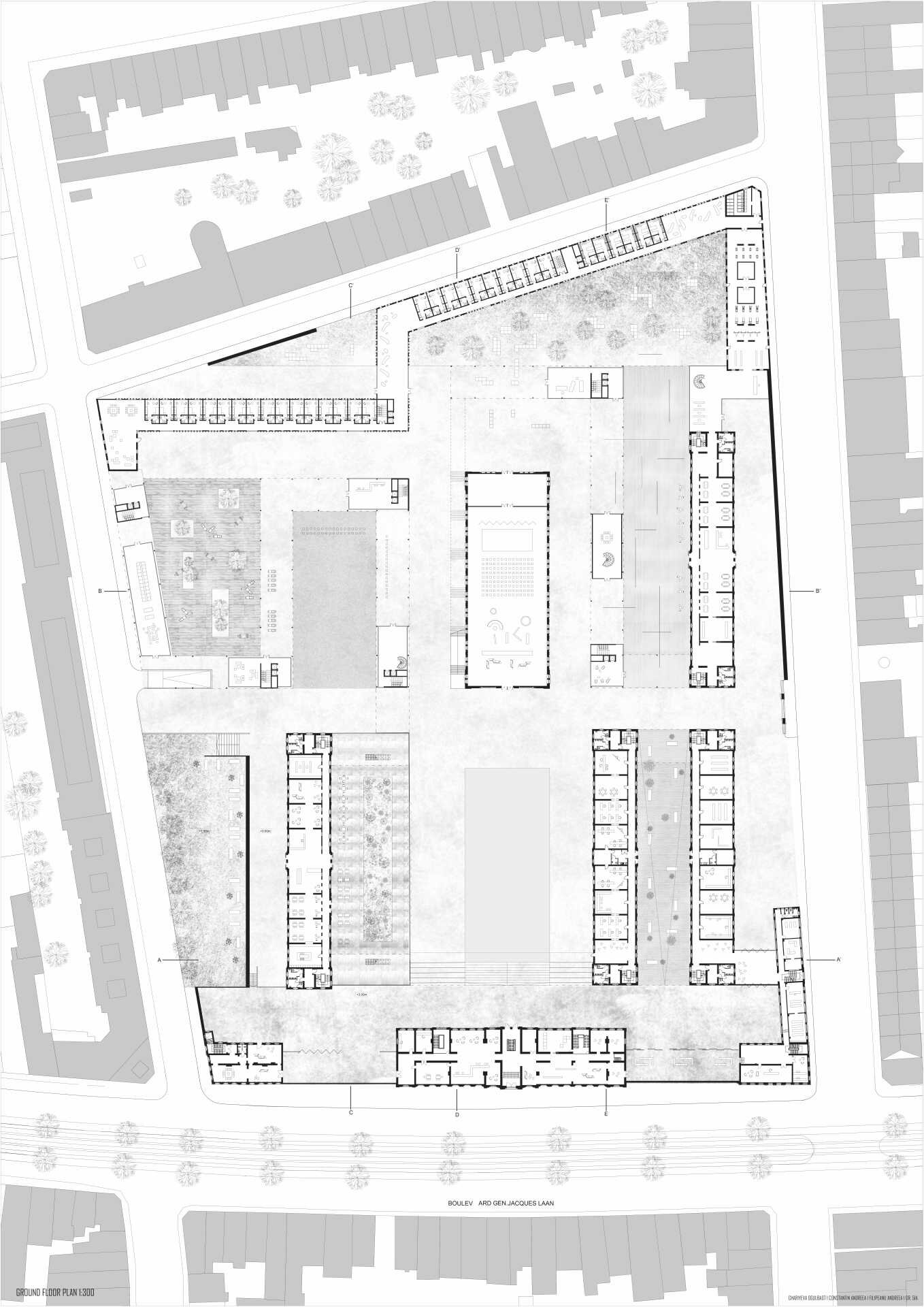 “Crown Barracks”从军事营房到大学校园改造丨比利时-46