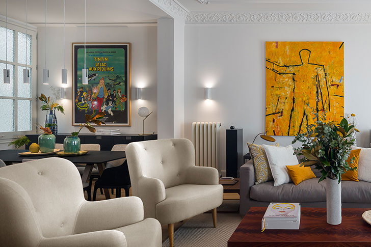 巴塞罗那 19 世纪古建筑中的明亮家园-2