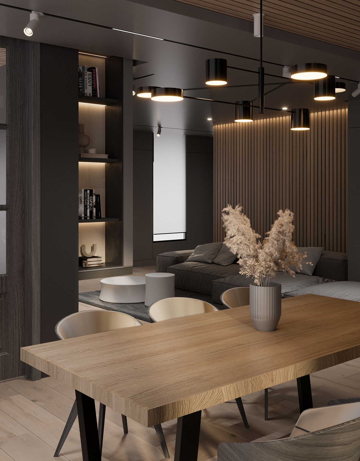 现代原木黑灰空间设计  高级有格调！-1