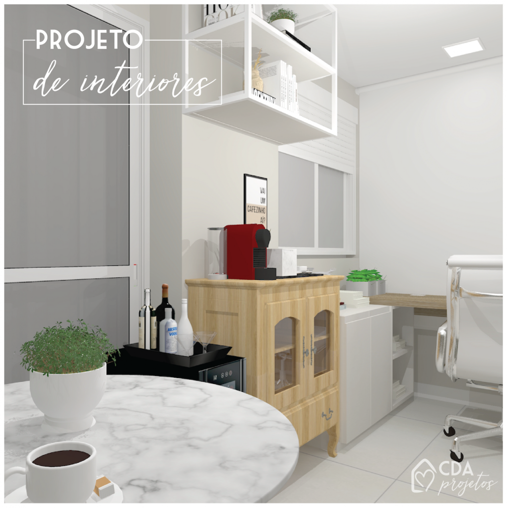 Varanda com home office | CDA Projetos - Casa das Amigas-1