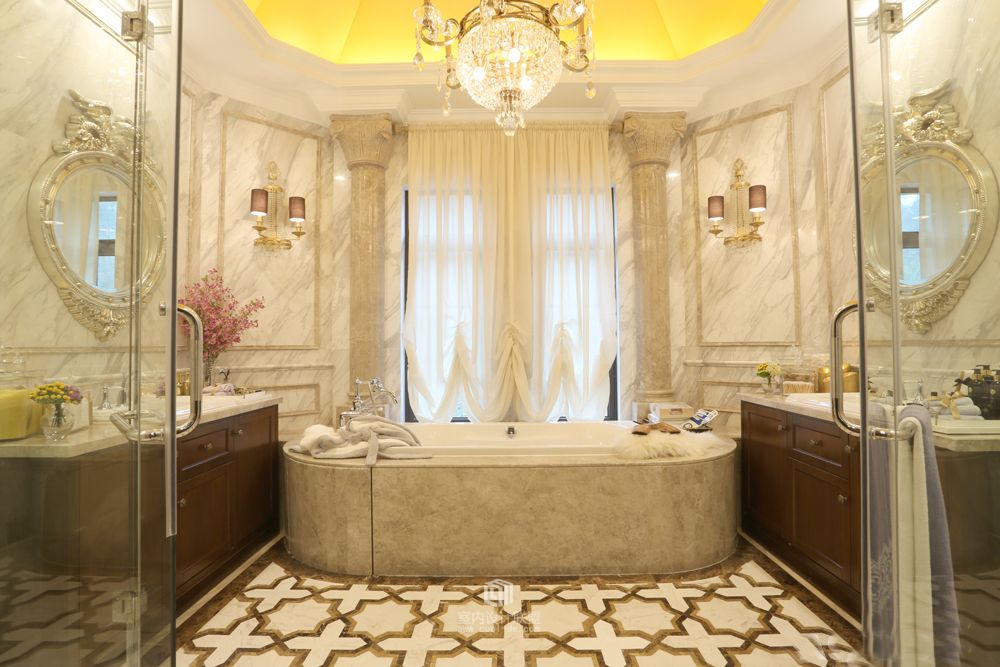 叶迹设计  重庆德旭翡翠御园B1样板间 英式贵族格调-6