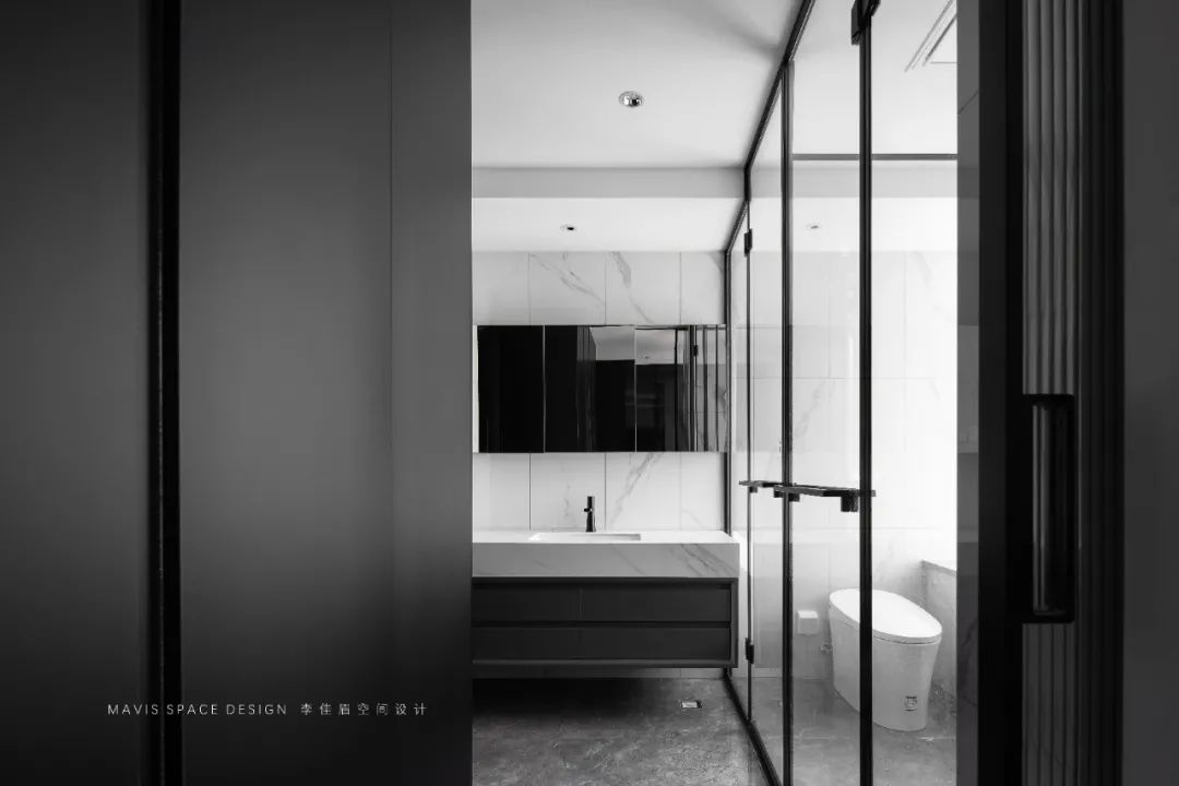 李佳眉设计 | 精装房大改造，黑白灰的简约空间-153