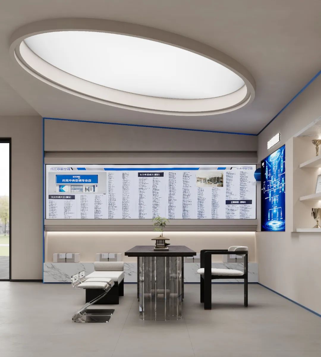 260m²青岛胶州约克VRF中央空调展厅丨周笙笙展厅设计-36