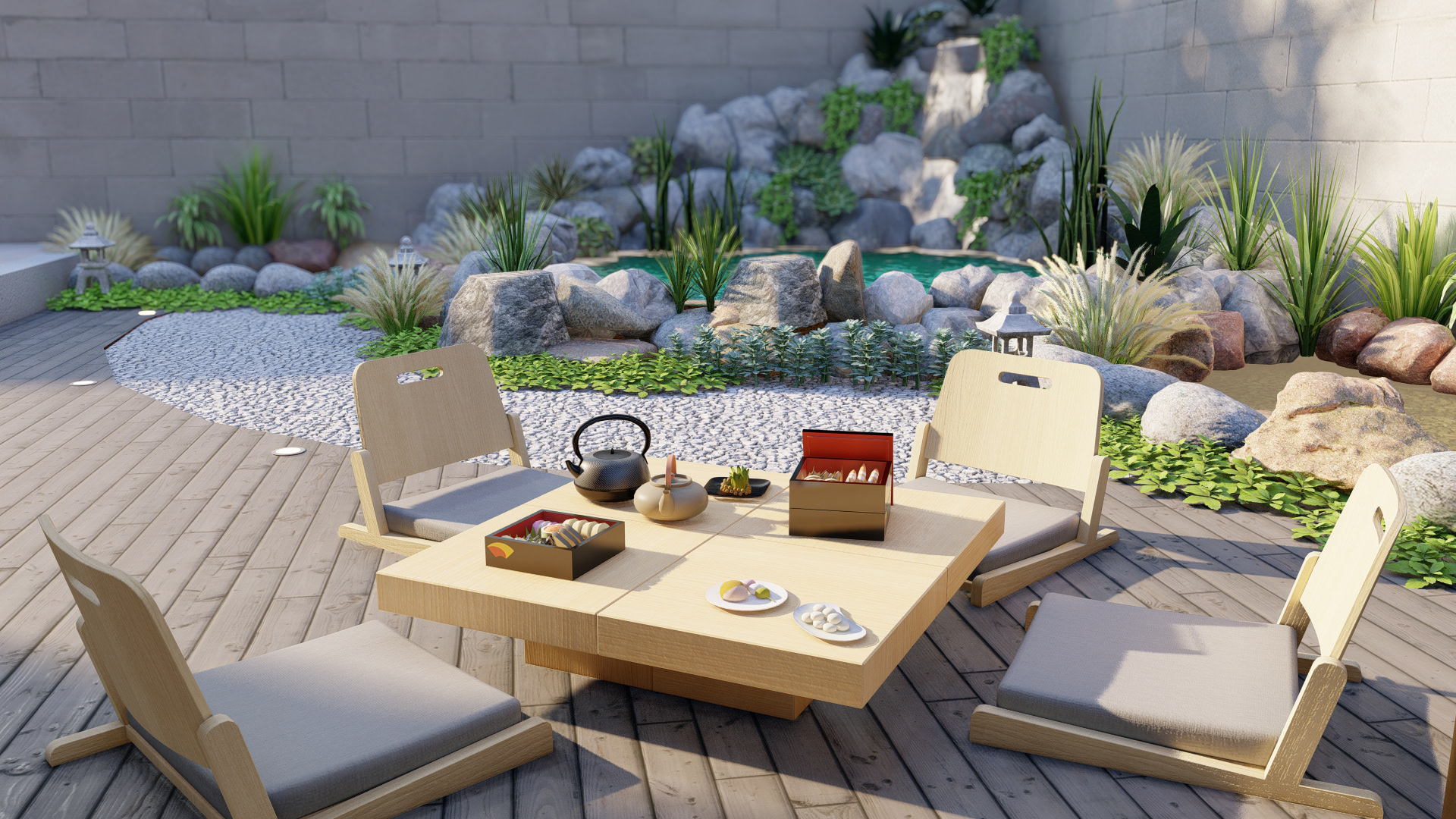 马斯喀特锦鲤鱼池及景观设计-6