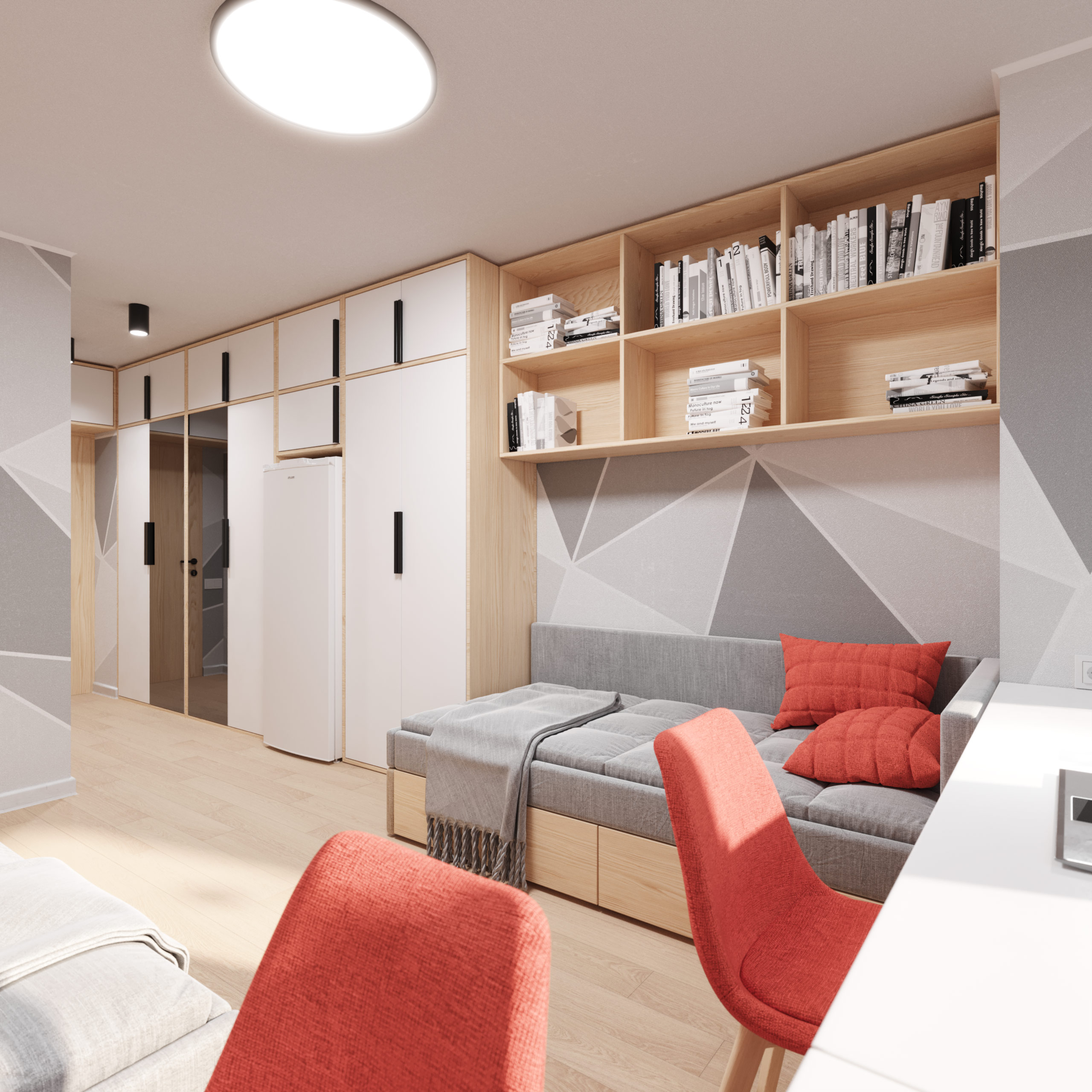 宿舍起居室及宿舍房间设计丨俄罗斯莫斯科丨ЕвроПроект-10