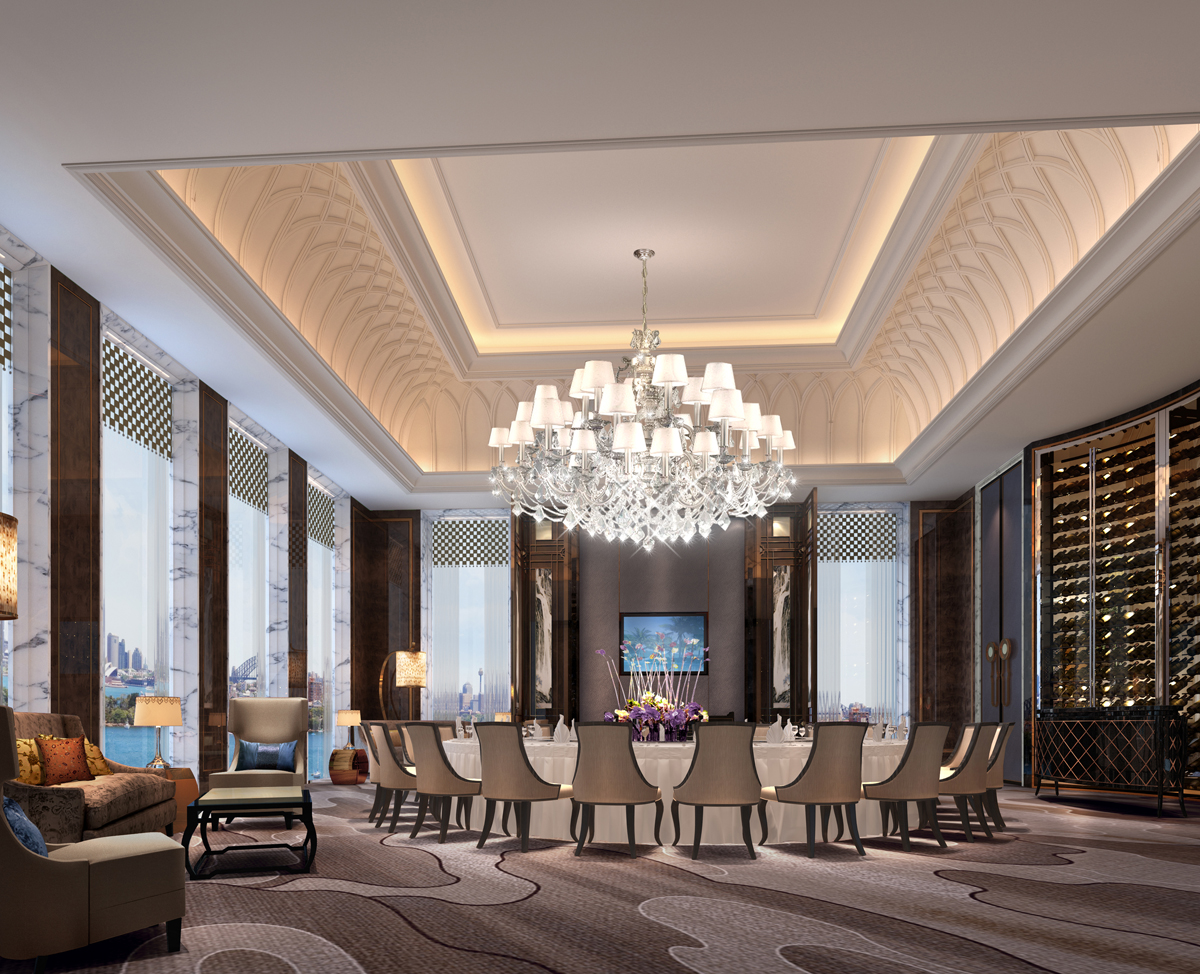 新中式风格奢华酒店餐厅 会所包房 包厢 包间 高清效果-2-2