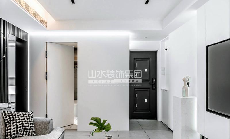 小夫妻 70㎡二手房逆袭，黑白极简演绎个性空间-10