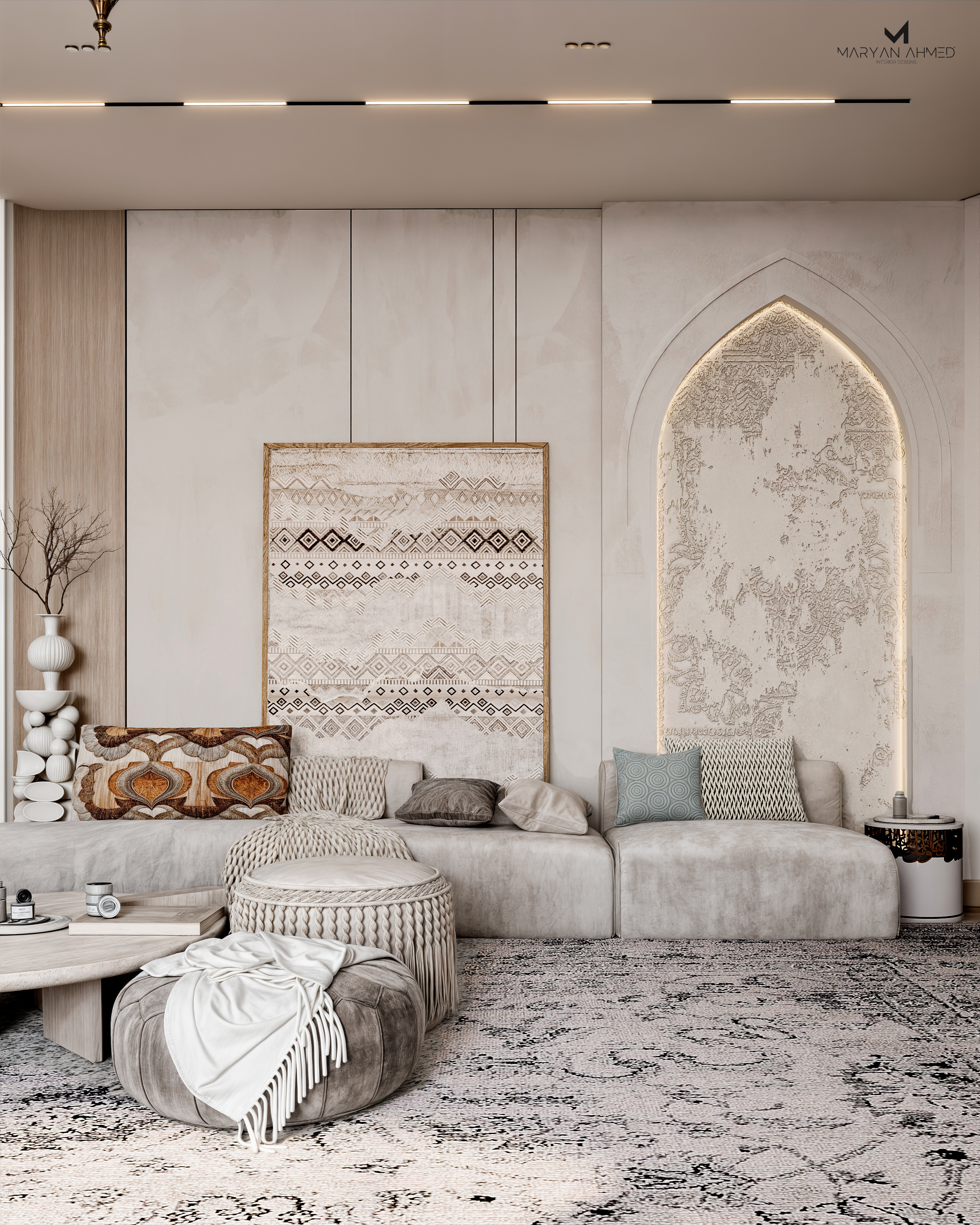 Islamic living room design（伊斯兰客厅设计）丨埃及开罗丨Maryan Ahmed Designs-8