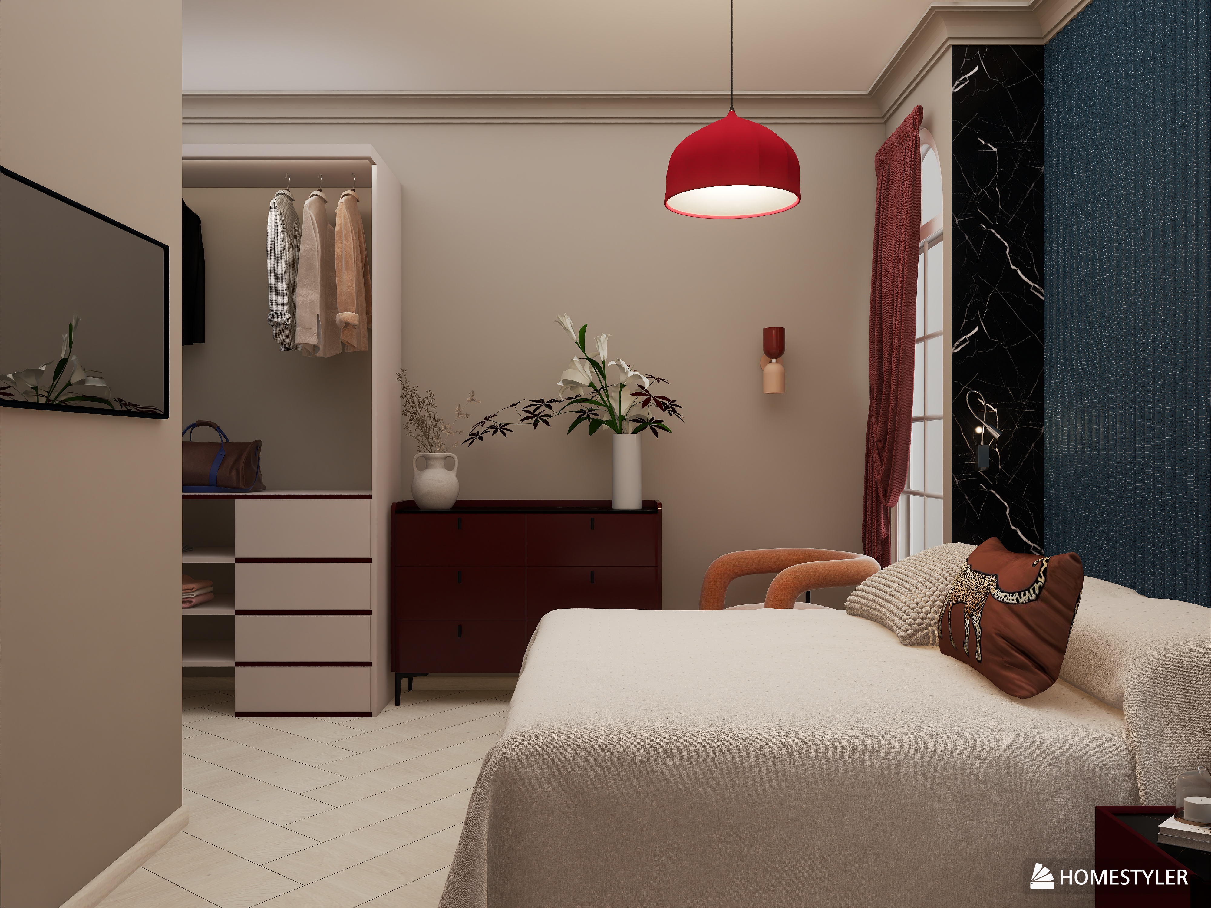 Дизайн Спальни и детской для пары с двумя детьми-2