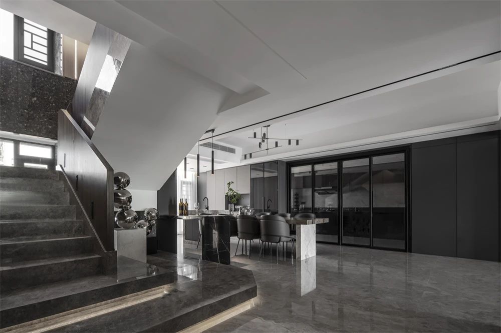 黑金设计师概念风别墅空间设计丨中国揭阳丨左岸空间设计-15