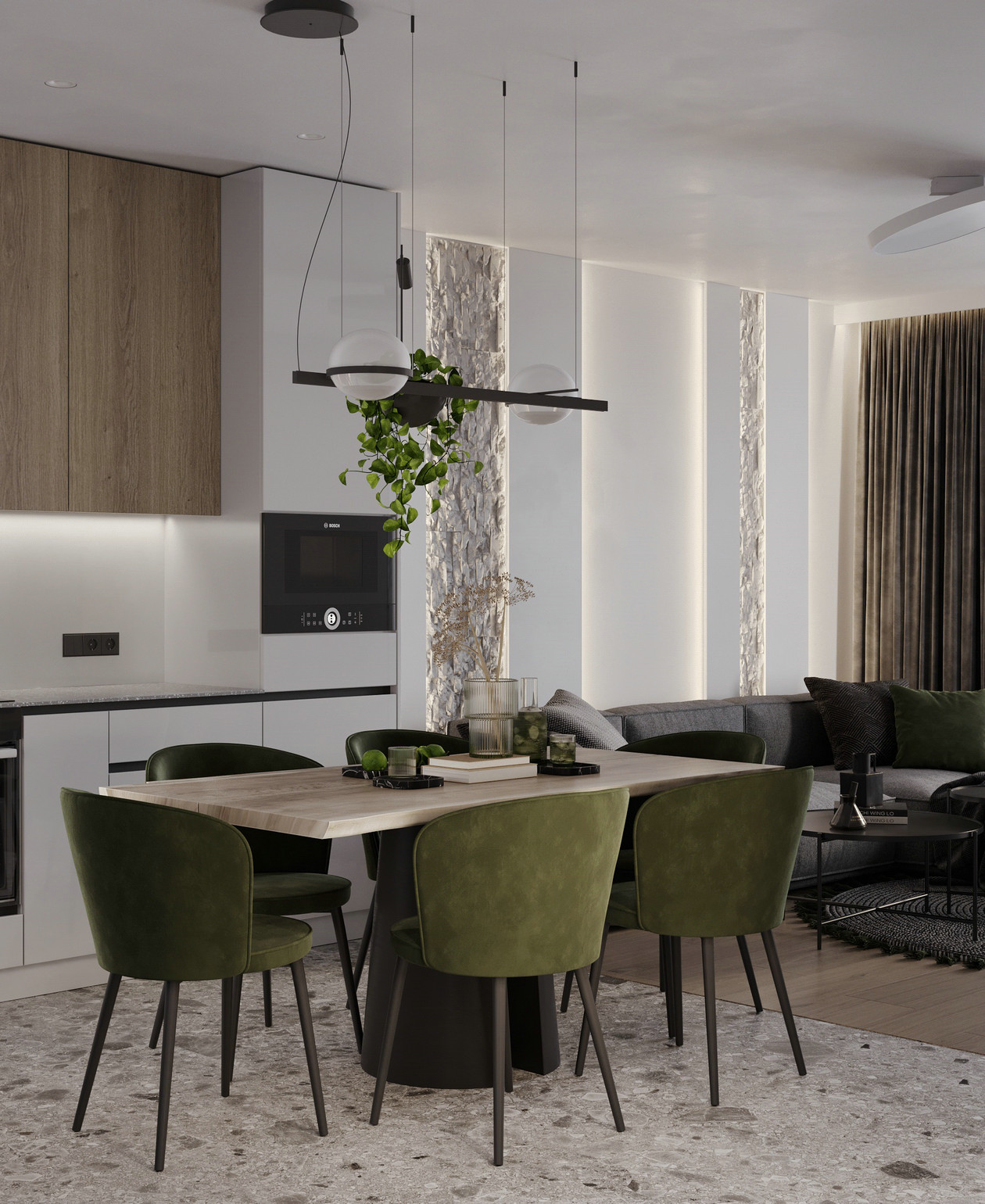 原木+绿色 大胆色调塑造个性空间-10