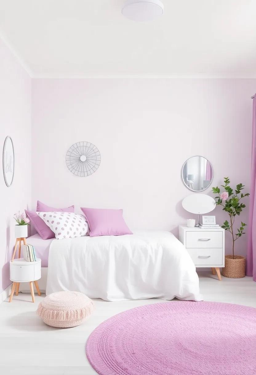设计梦幻紫丁香与白色少女青少年房间-18