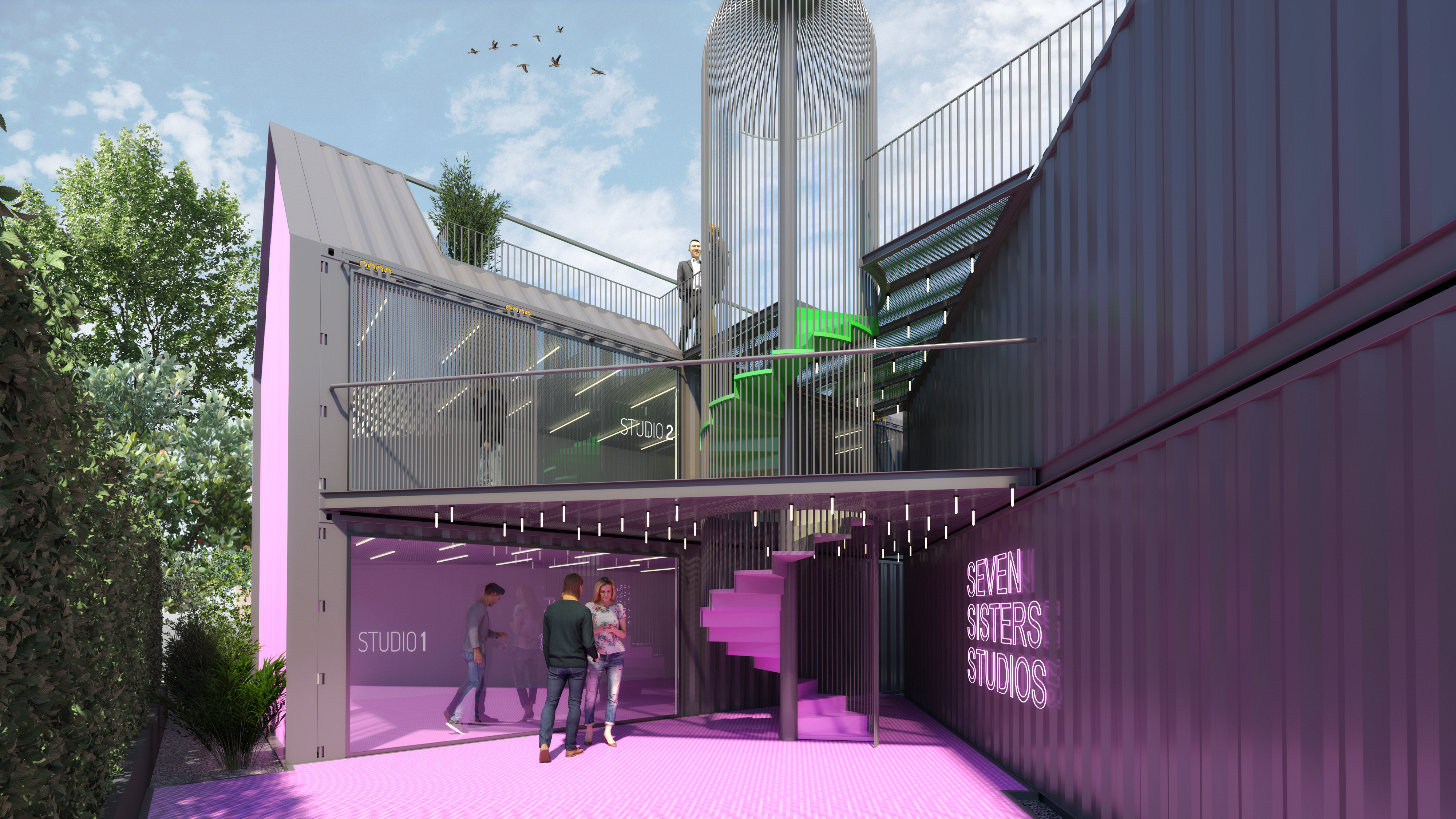 伦敦工业区废旧集装箱变身创意工作室-6