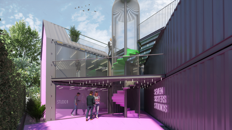 伦敦工业区废旧集装箱变身创意工作室-6