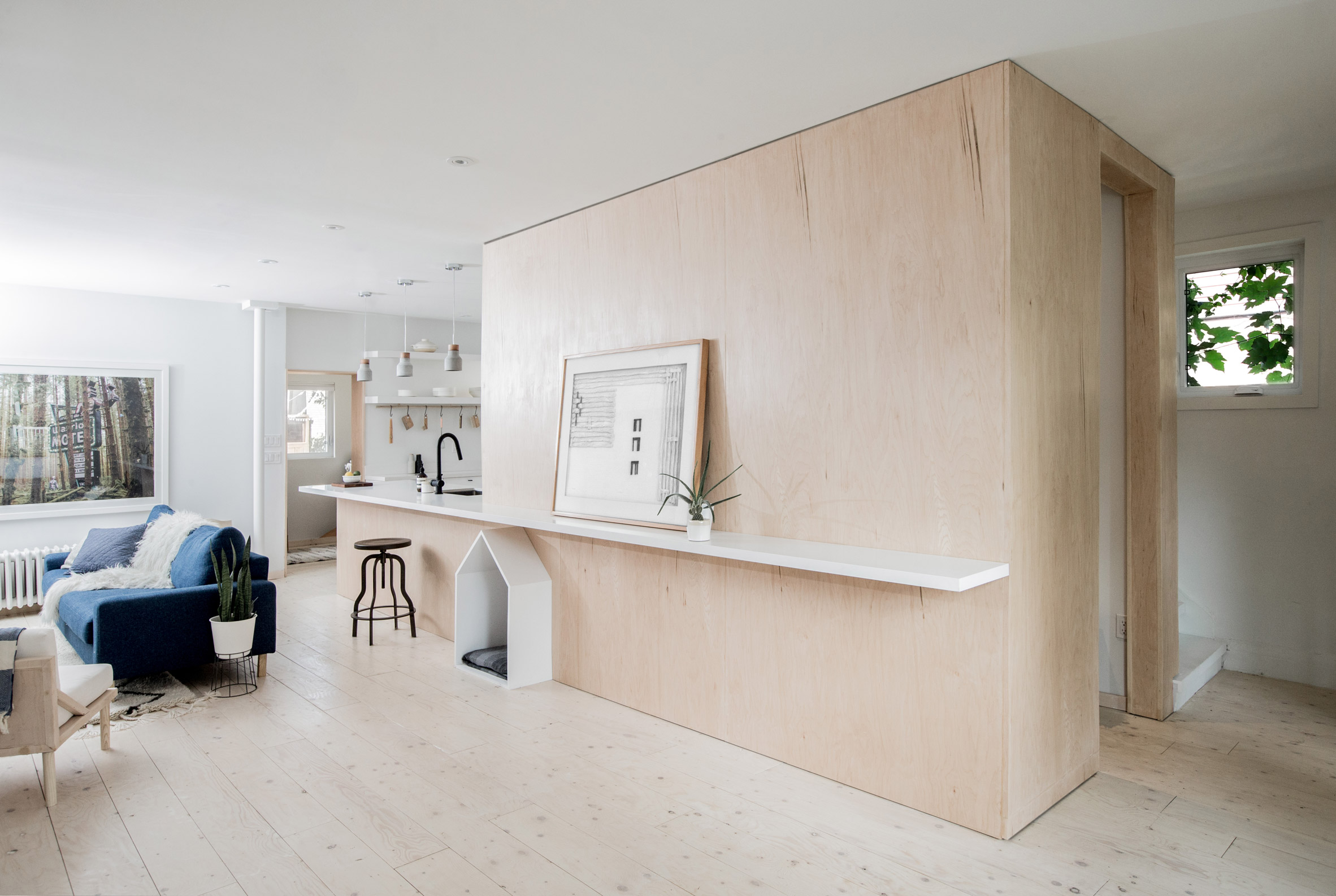 StudioAC inserts plywood unit complete with dog bed into Toronto home-8