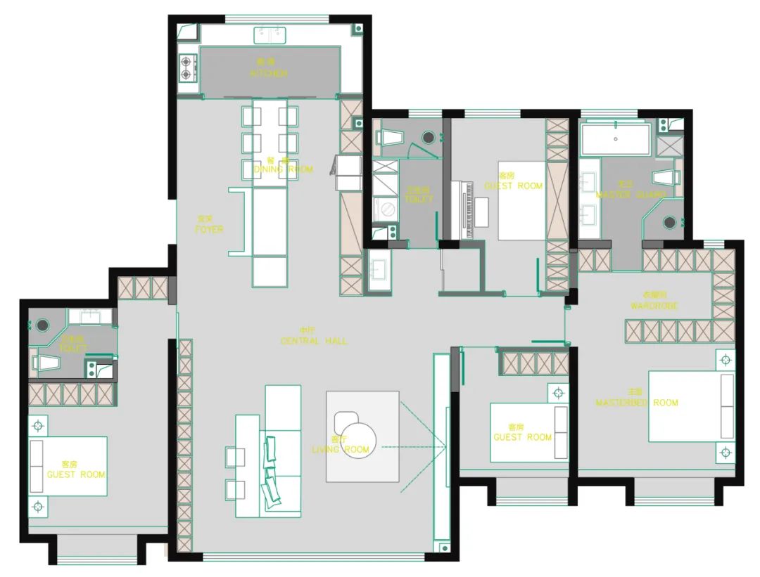 万达天玺现代简约大平层设计丨青马别墅空间设计-30