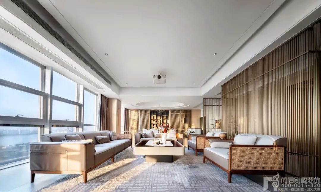 杭州钱塘江畔现代风江景大平层丨中国杭州丨尚层别墅装饰-22