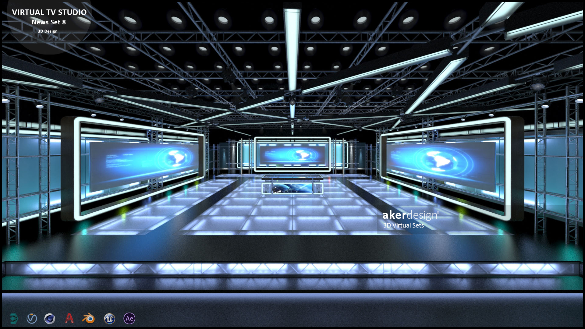 虚拟电视演播室新闻布景 8-0