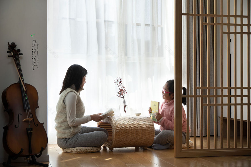 日式原木风三口之家丨中国深圳丨见微陈设艺术-44